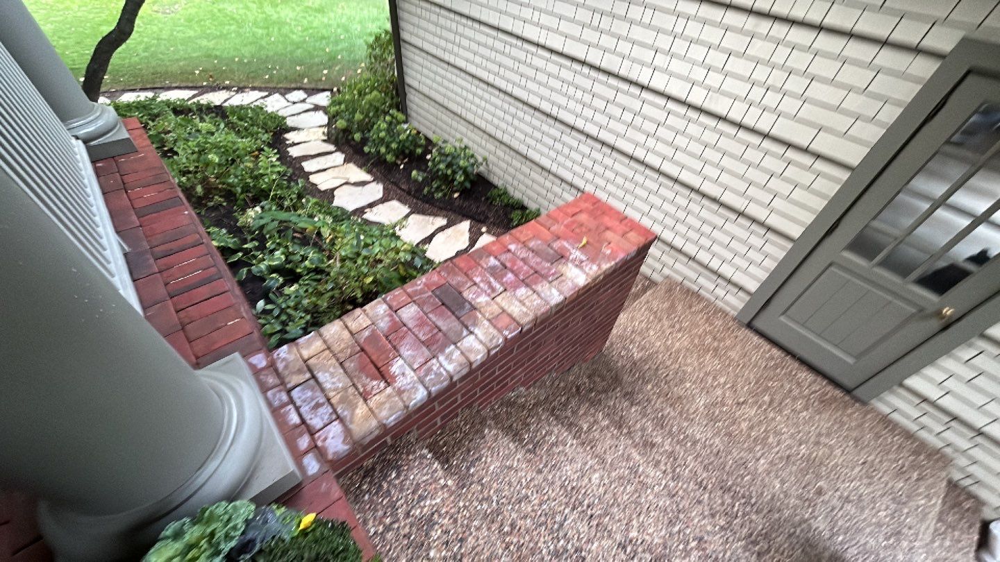 natural stone using Algaecide, soft wash soap by Northern Power Washing LLC.