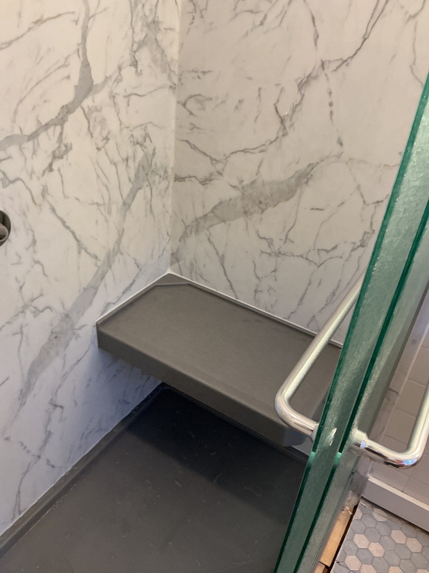 Phase II: Santorini White w/ Concrete Onyx by Rome Bath Remodeling