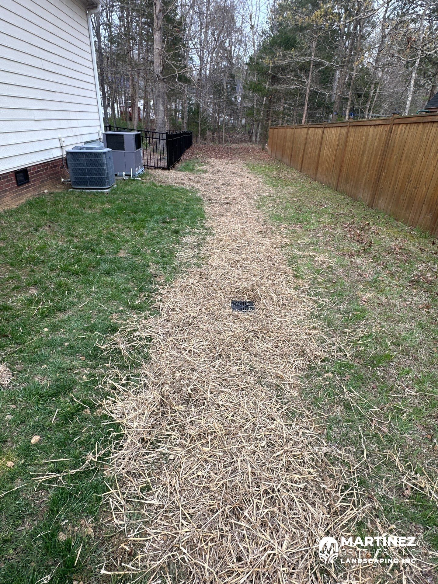 Channel drain installation Durham by Martinez Brother’s Nc Landscaping Inc