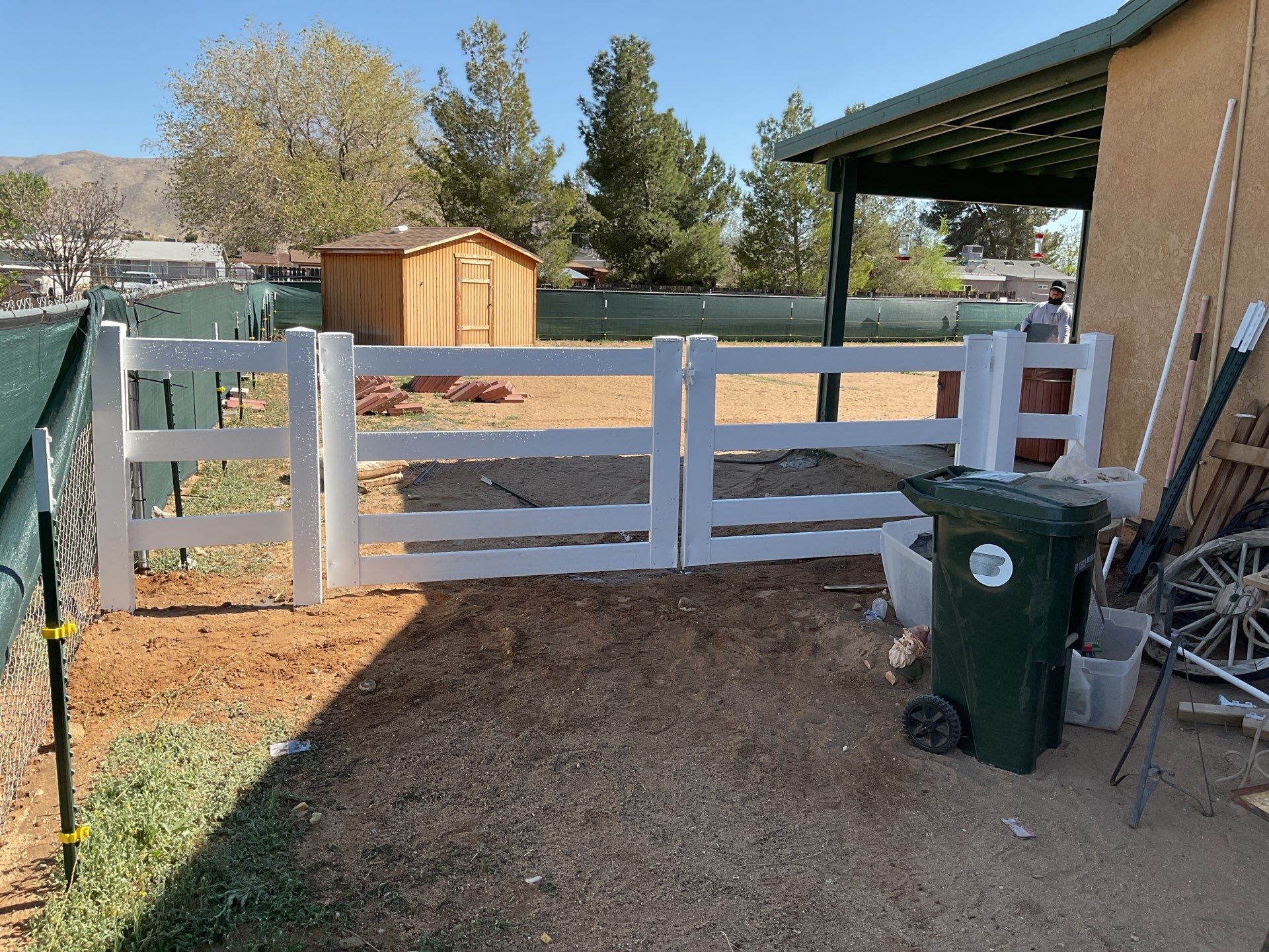 Fence Installation using Ranch Style Vinyl by Fence Guys Inc.