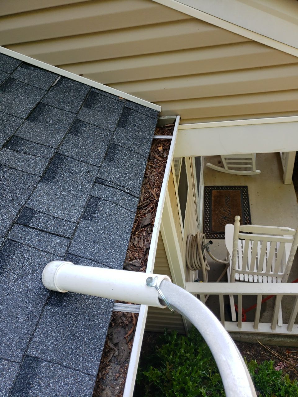 Gutter Cleaning using water by G&H Home Tech Pros LLC