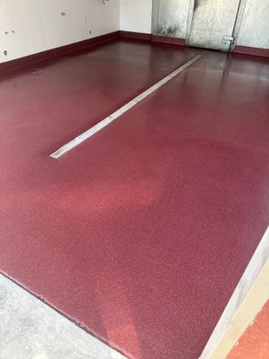 Industrial Red Quartz Polyurea Floor Installation for Atascadero Brewery