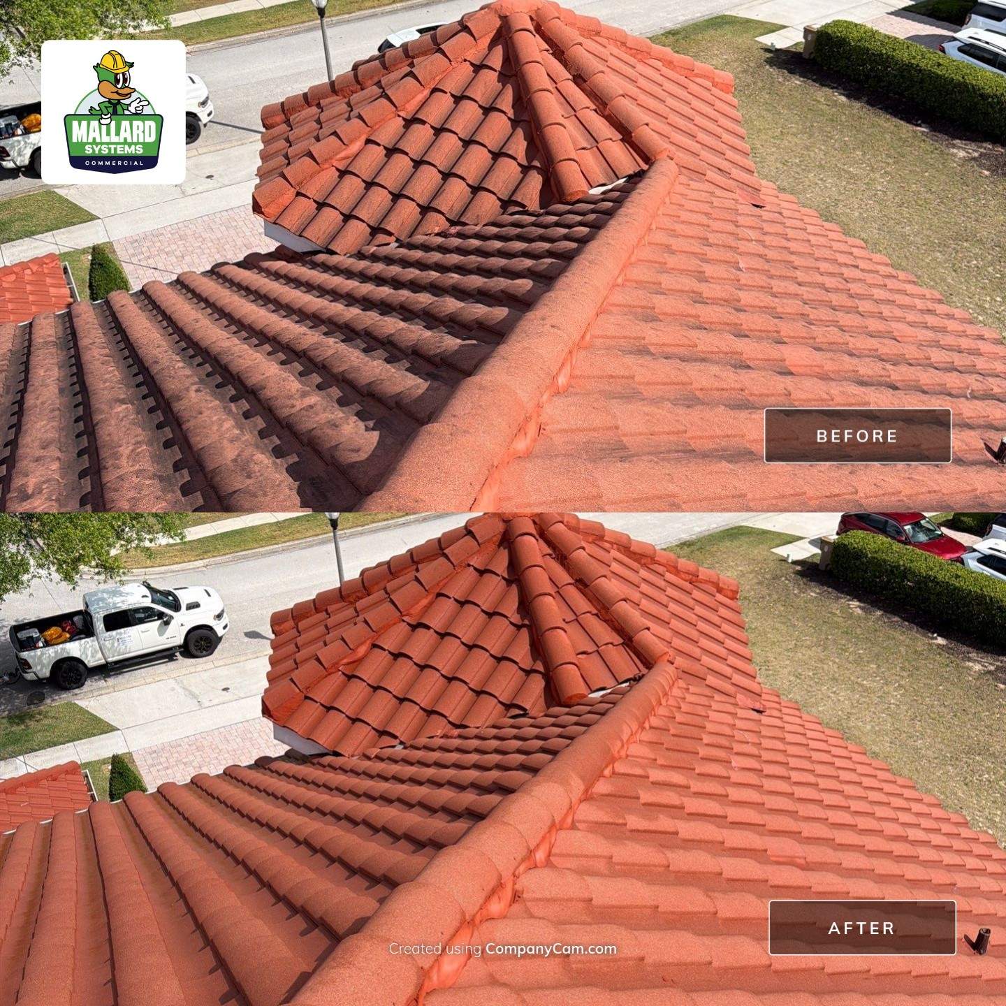 Barrel Tile Roof Cleaning by Mallard Systems