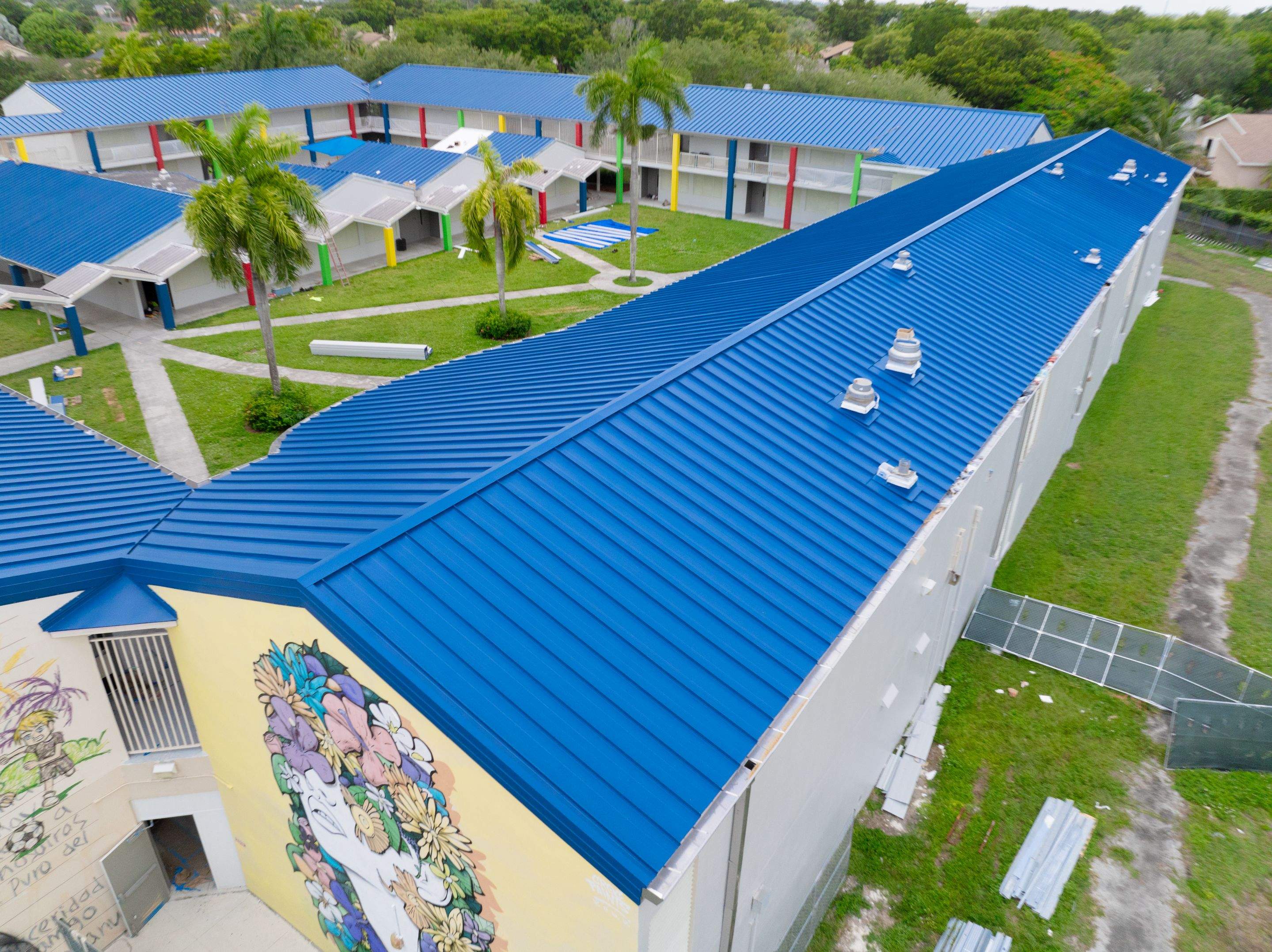 24ga 1.5" Mechanical Seam Slate Blue by Total Roofing System The Metal Roof Experts