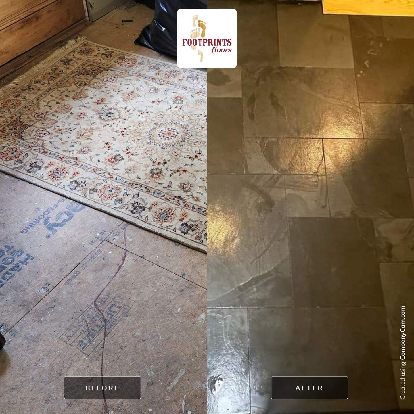 Natural Stone front entryway by Footprints Floors Morristown