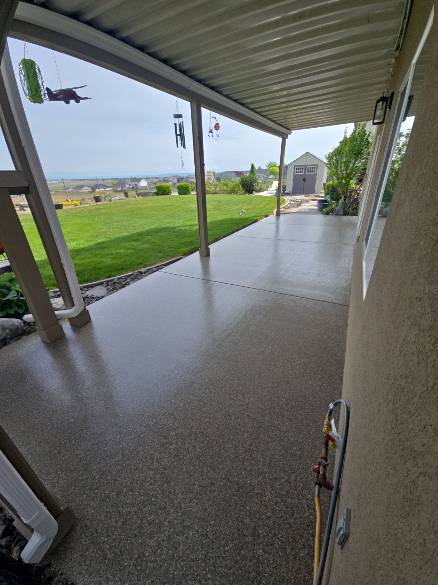 Patio and Walkway Coating Transformation Using Trail Mix in Pasco by Croc Coatings, LLC