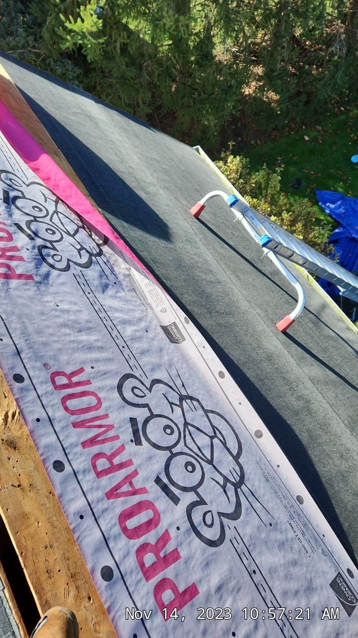 Residential Roofing Installation using Certainteed Landmark Moire Black by A Plus Exterior