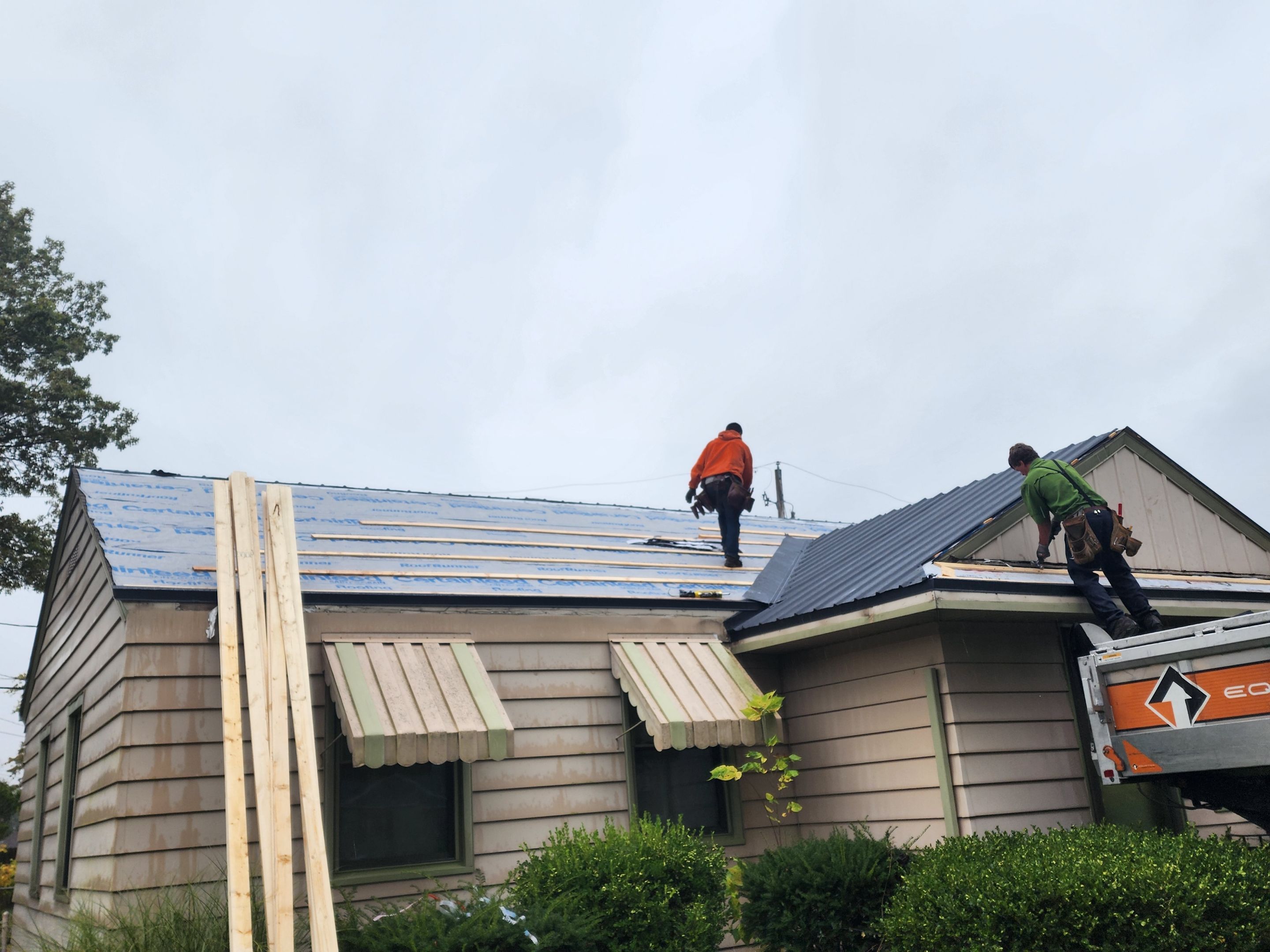 Residential Roofing Installation using Exposed Fastener Metal Roof by 4Ever Metal Roofing