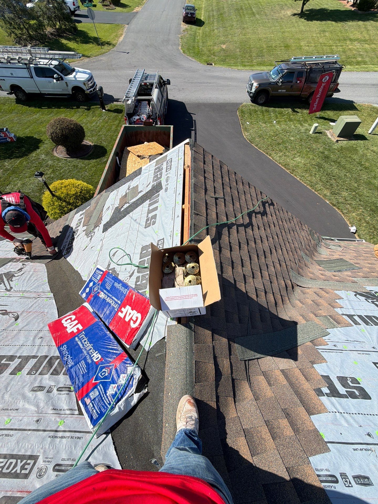 Residential Roof Installation Featuring GAF Timberline HD Shingles in Chambersburg by Teflon Roofing
