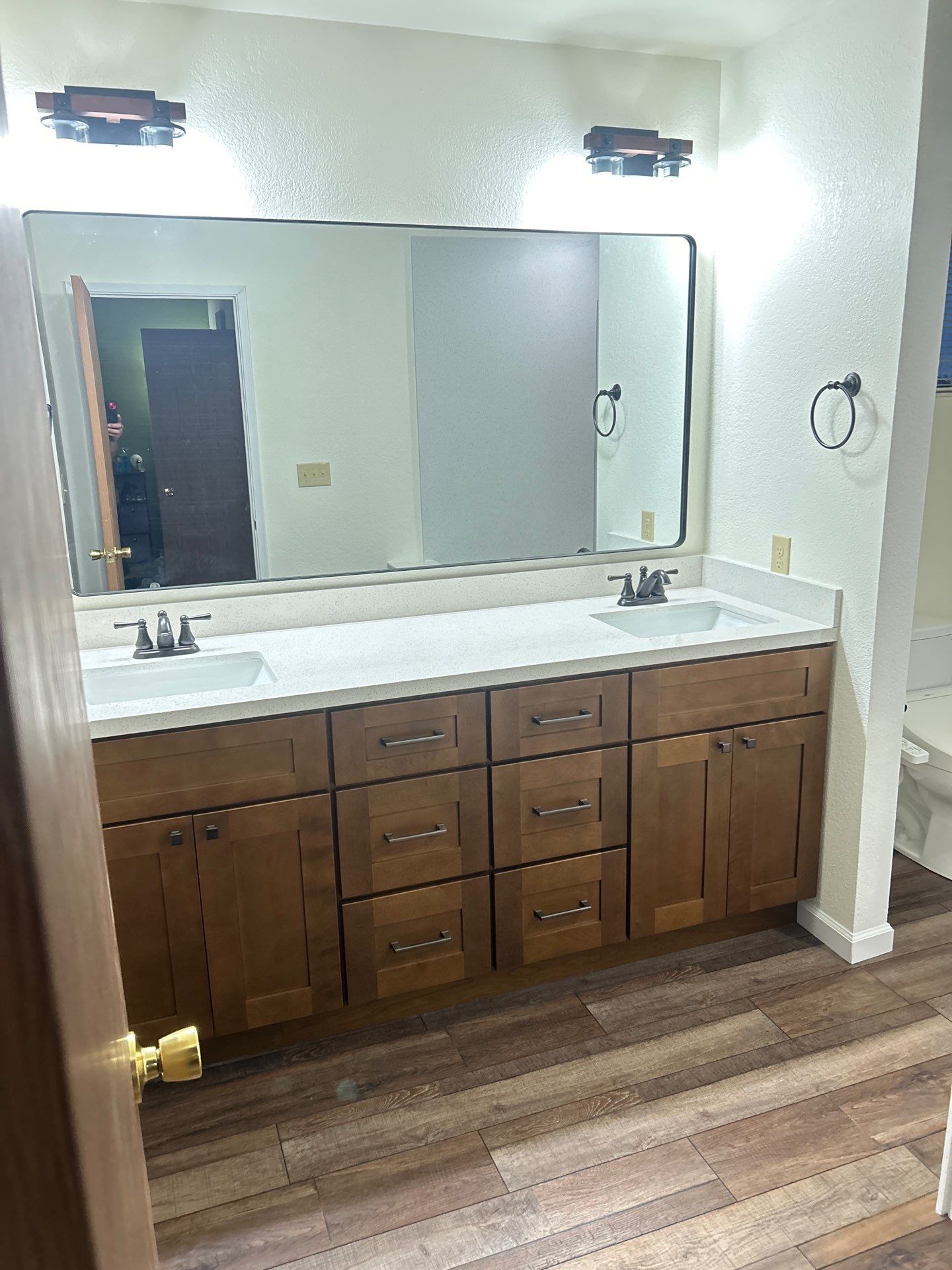 Bathroom Remodel with Double Vanity and Quartz Counters in Vacaville by H4H Remodeling and Repairs Inc.