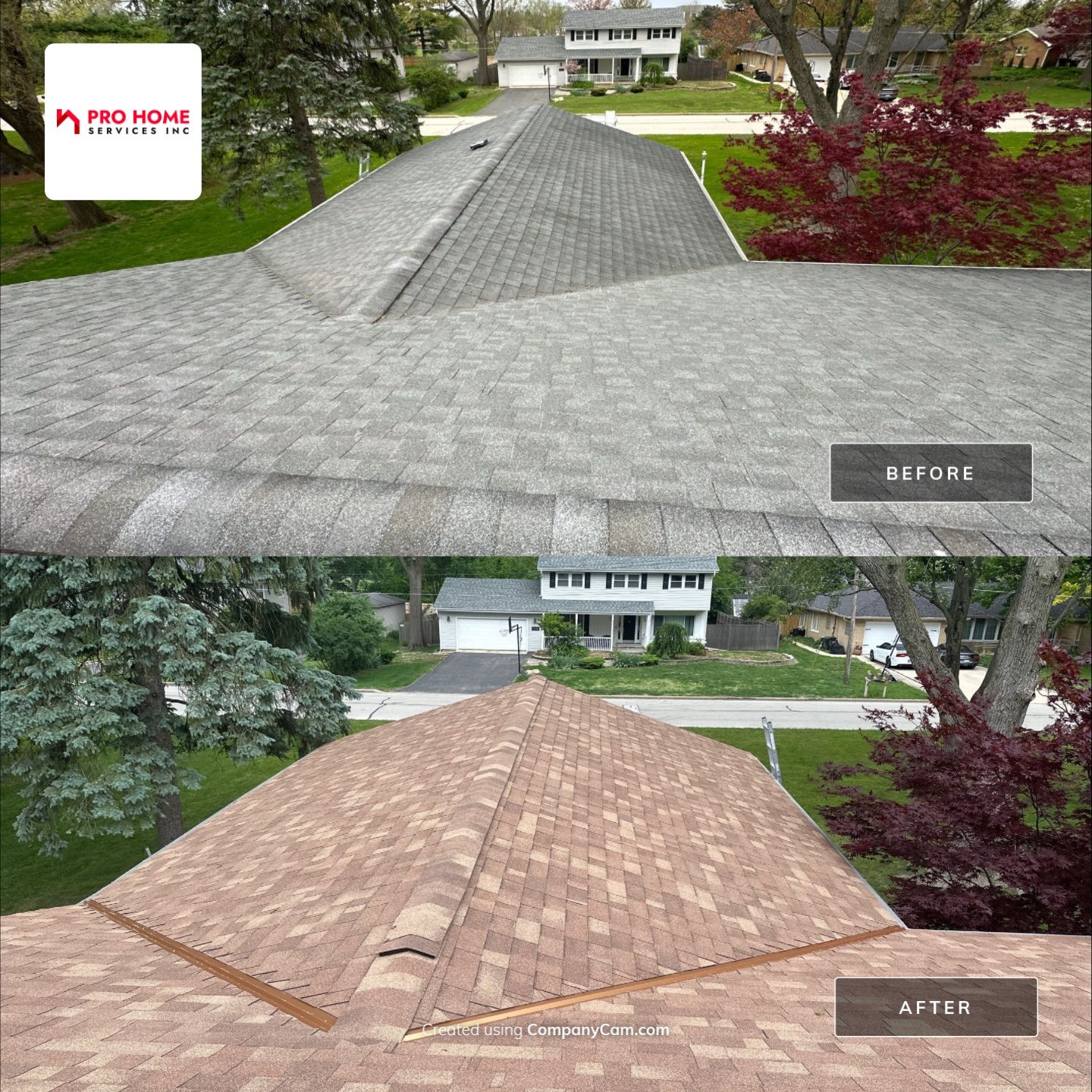 Roof replacement Malarkey Legacy shingles color Sienna Blend by Pro Home Services Inc