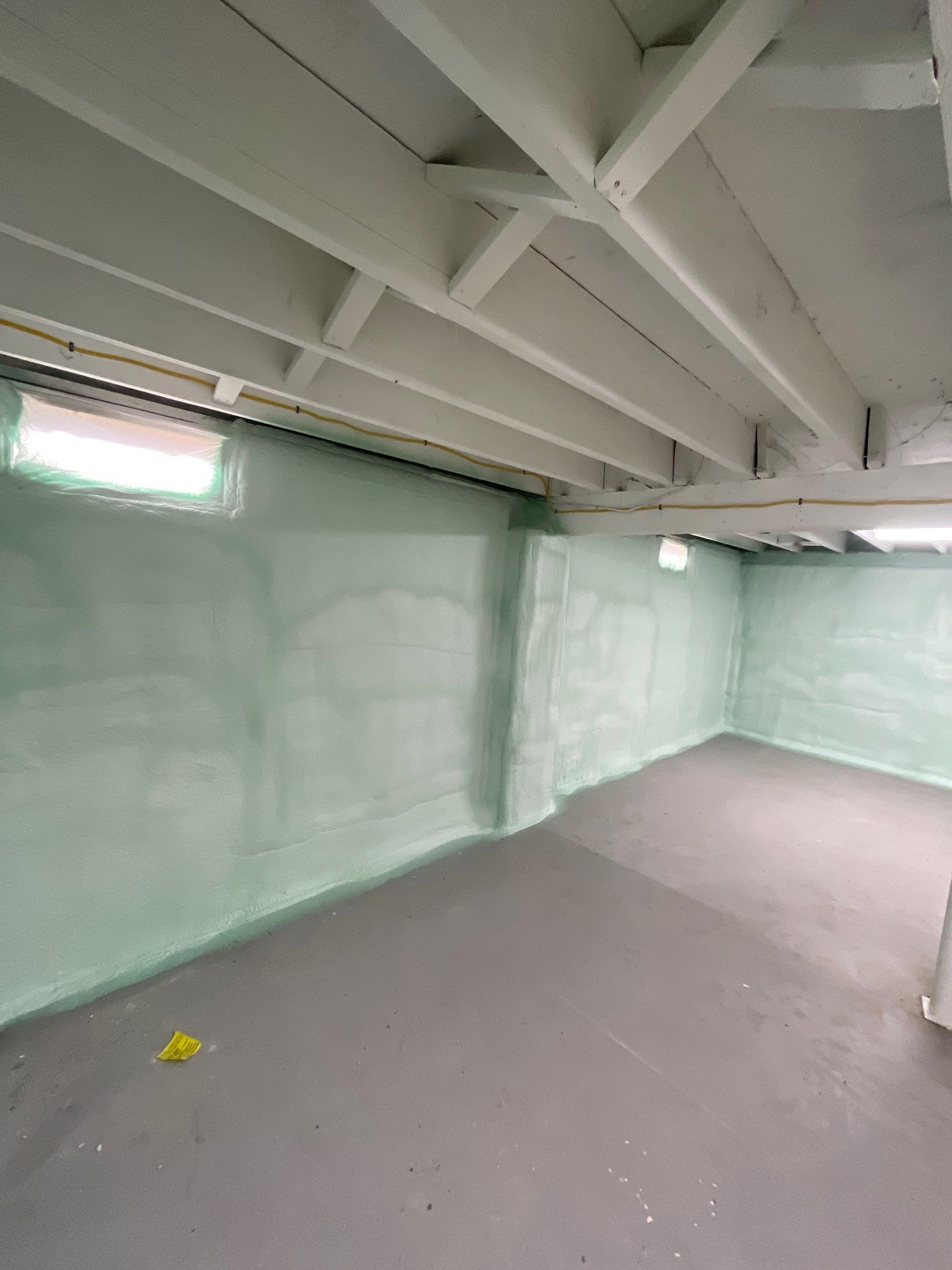 Basement Exterior Walls using Closed Cell Spray Foam by NYS Foam & Energy