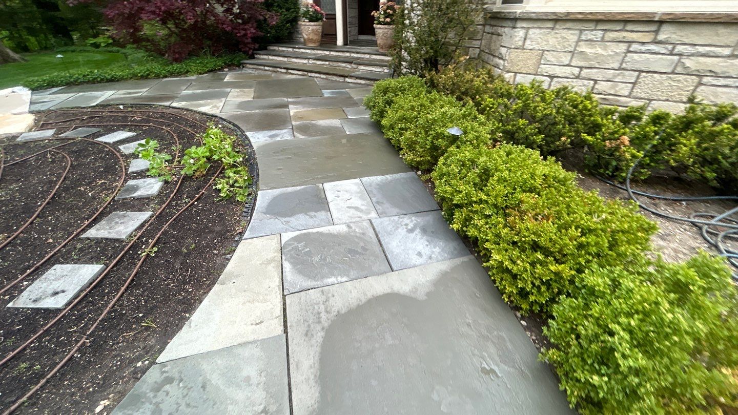 Winnetka, IL bluestone patio cleaning by Northern Power Washing LLC.