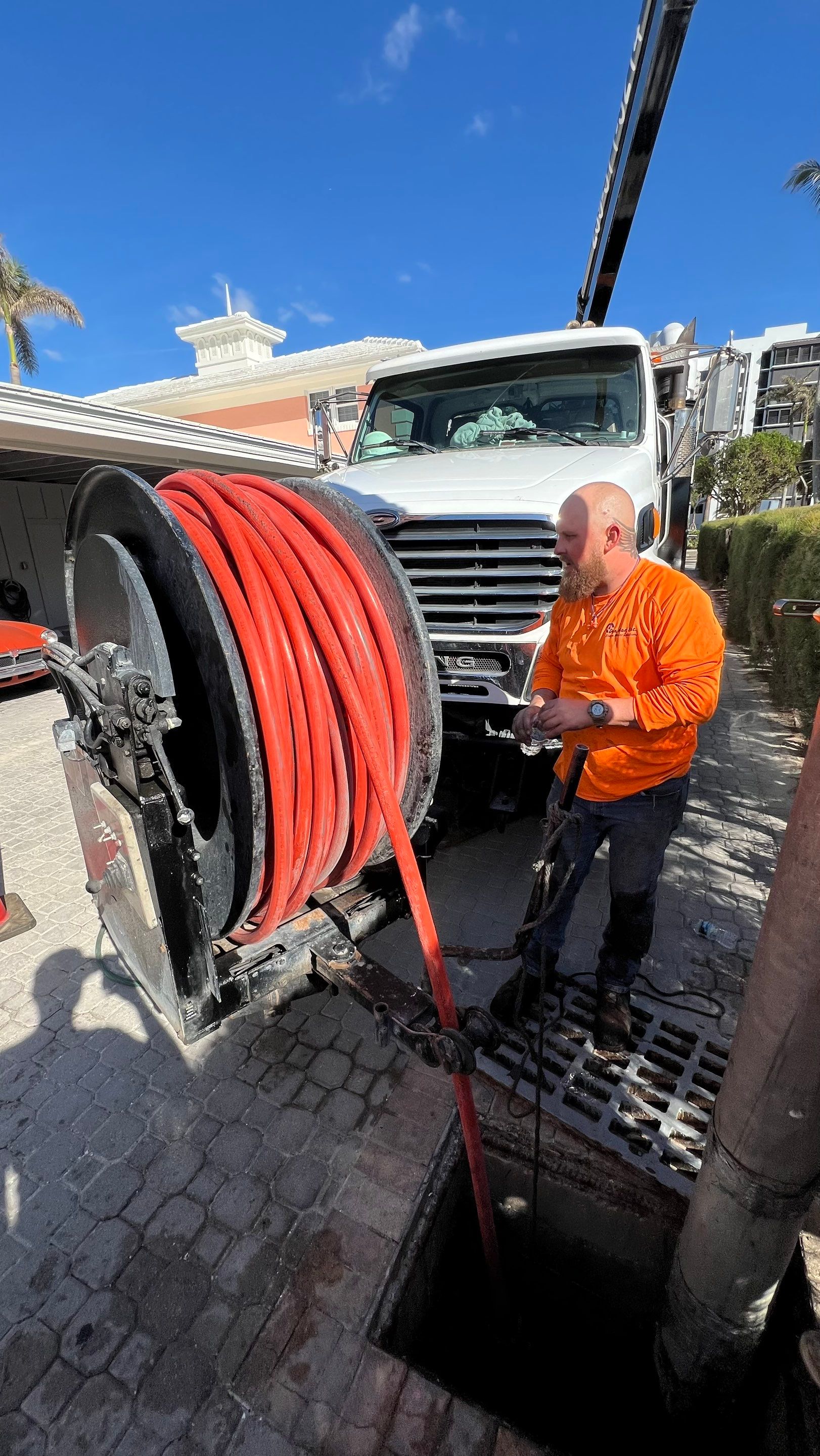 Catch Basin Cleaning After Hurricane Milton Naples Condo by APS Power & Water