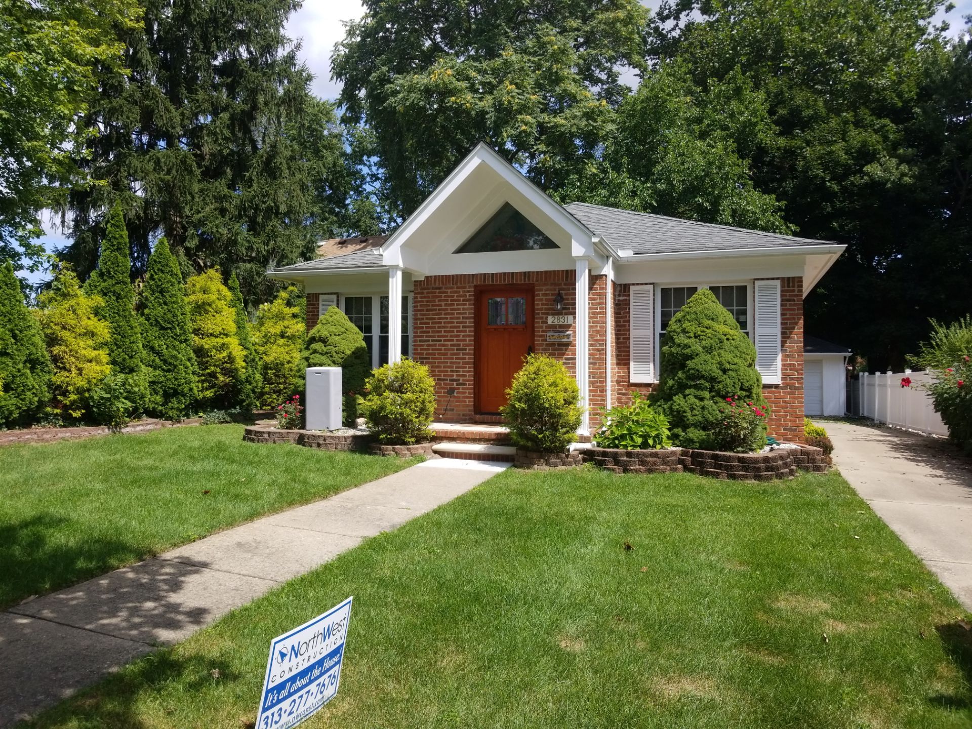 Replace old columns new carpentry repair door masonry limestone steps in Dearborn, MI by Northwest Construction 
