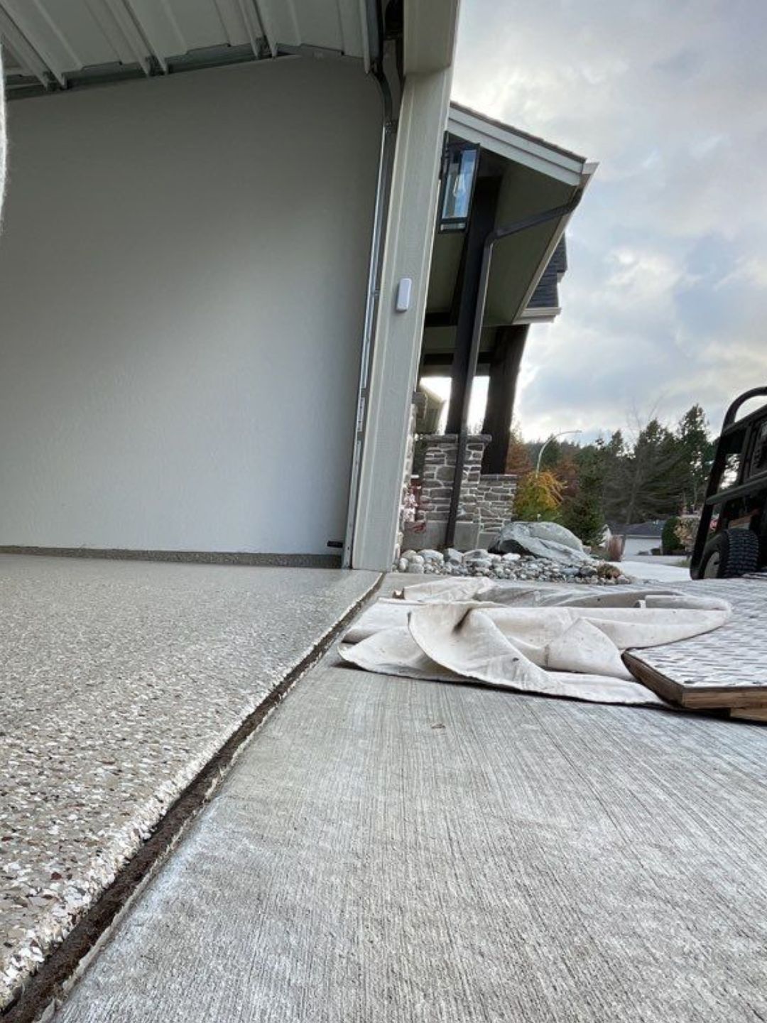 Garage Transformation using Pebble Beach by Croc Coatings, LLC
