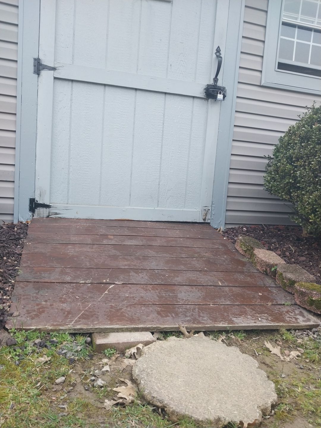 Shed door repair and ramp replacement by Laser Focused Solutions LLC