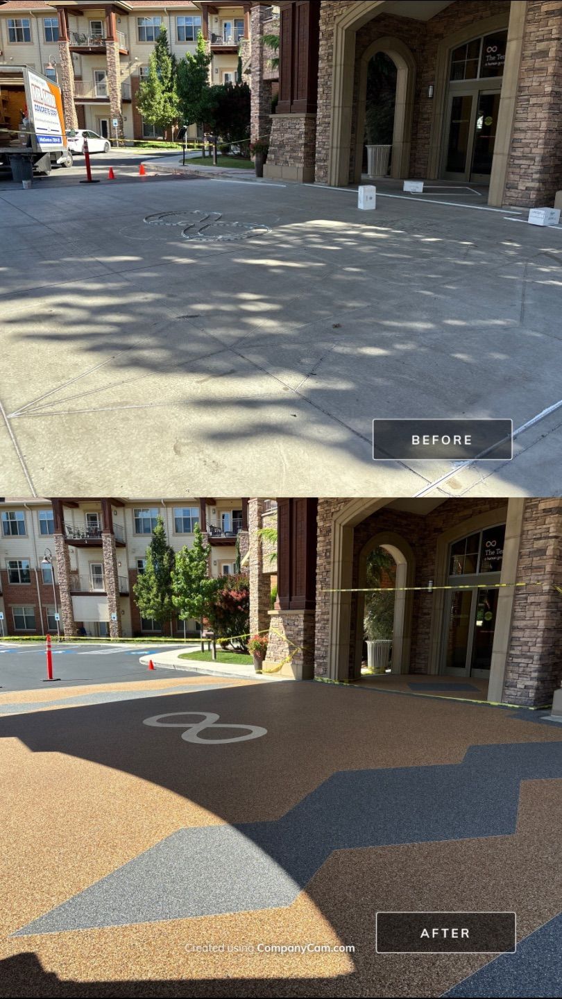 Custom Logo Inlay for Retirement Village by Mr. Mudd Concrete