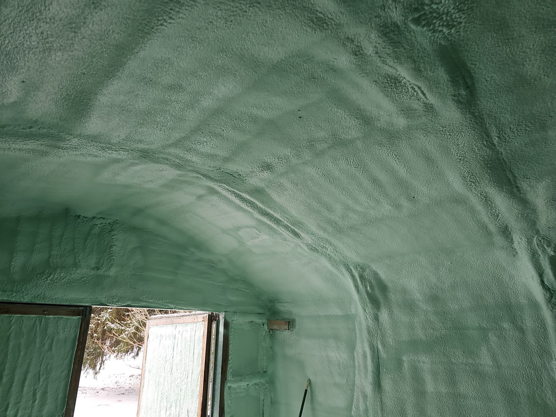 Closed Cell Spray Foam Applied to a Metal Shed by NYS Foam & Energy