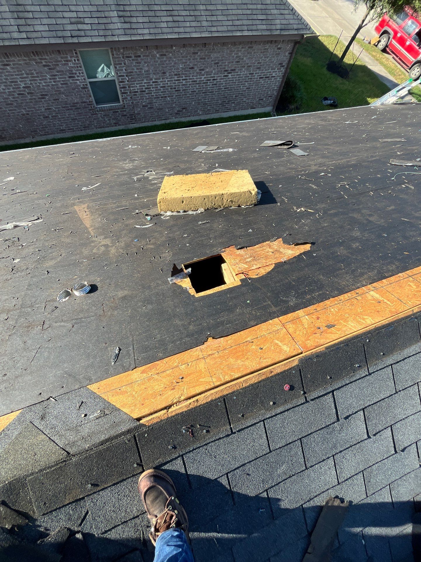 Reroof after Hurricane Beryl by Berry Good Roofing 