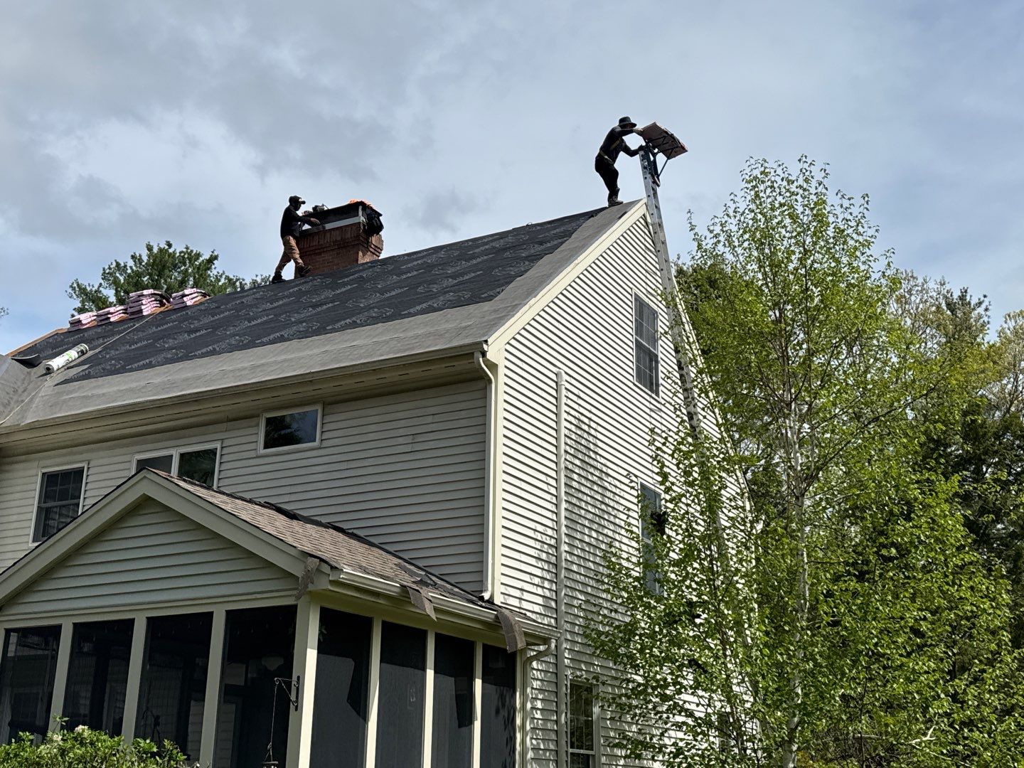 Veterans Helping Veterans – Full Roof Transformation with Owens Corning Driftwood! by Sensible Home Solutions