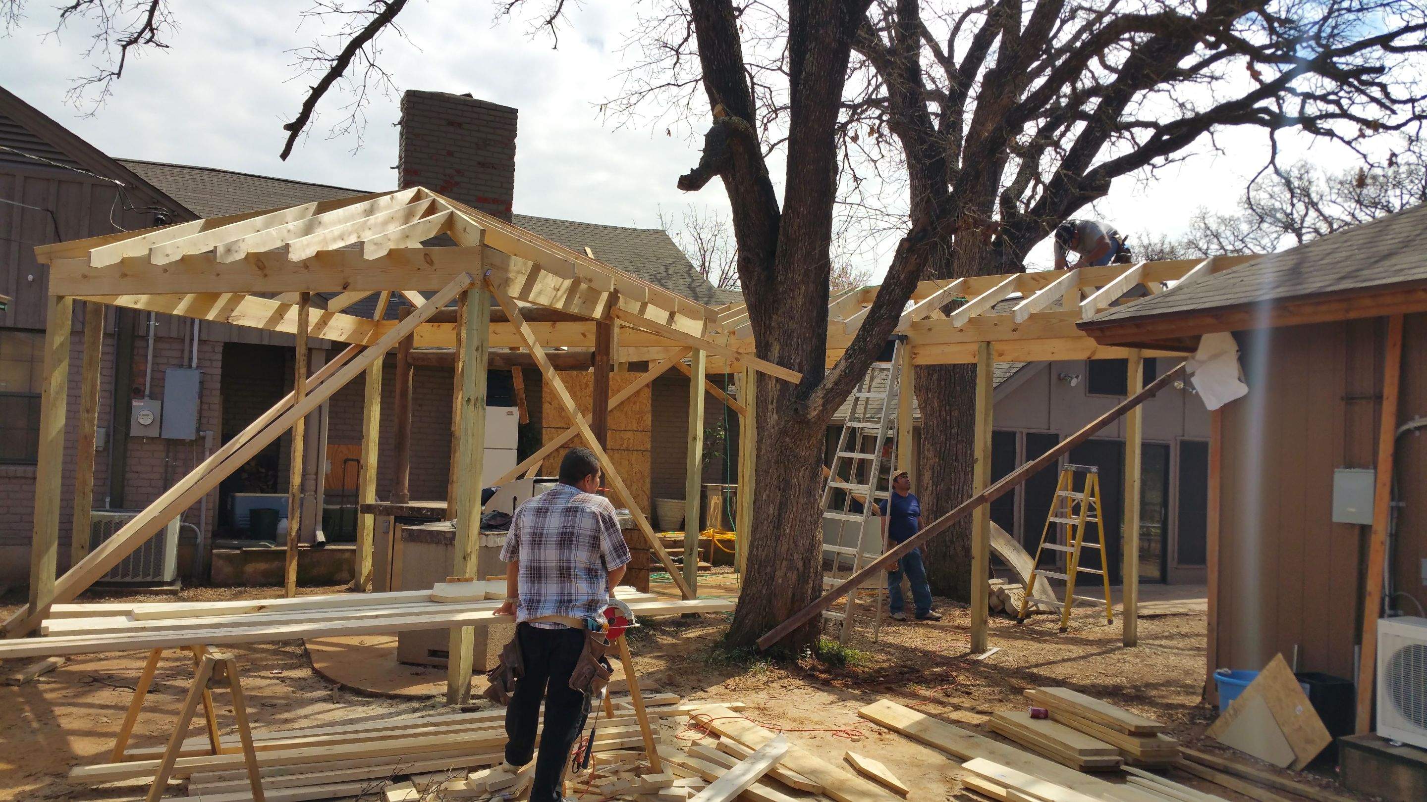 Covered Walkway Patio for a Private School by First United Roofing & Construction