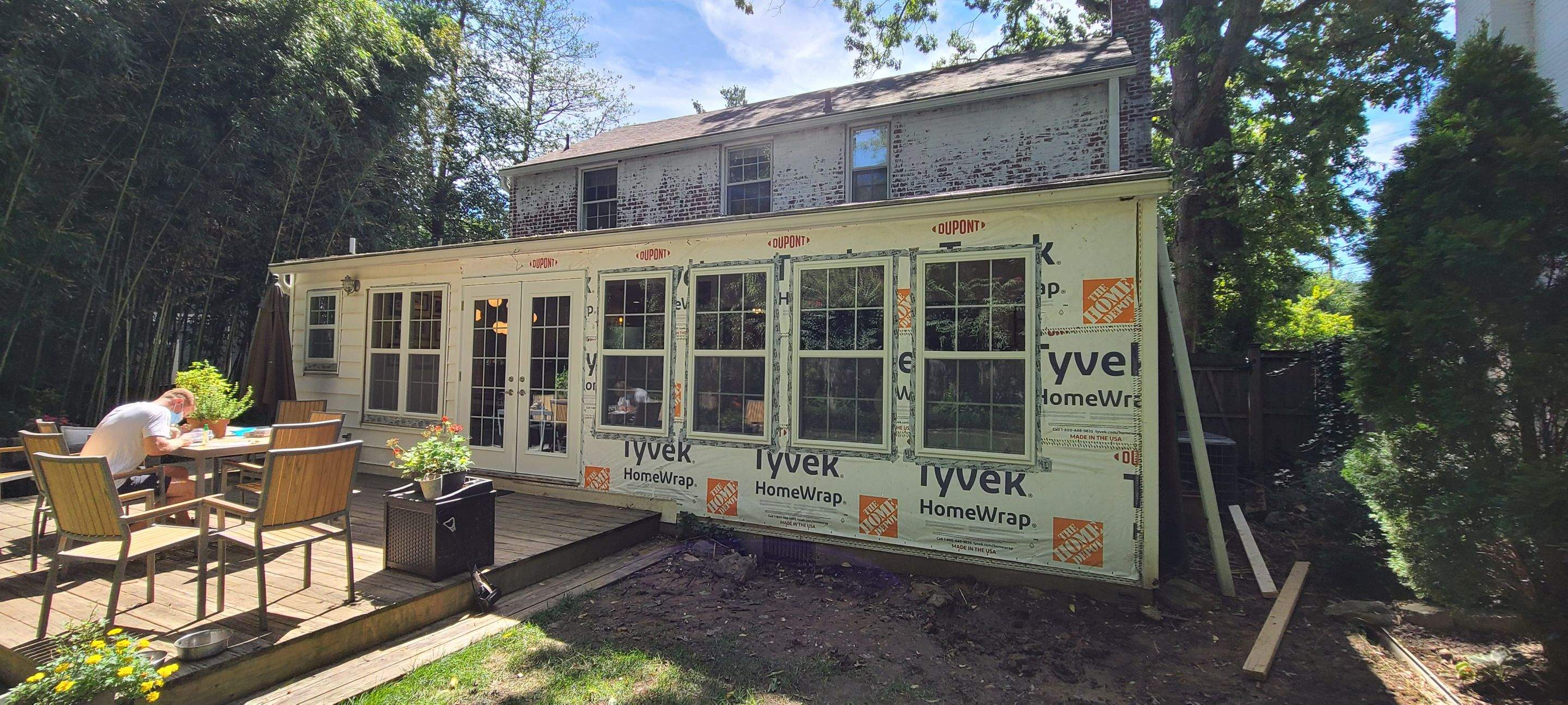 James Hardie porch siding install with custom PVC Trim by Window Depot of Annapolis