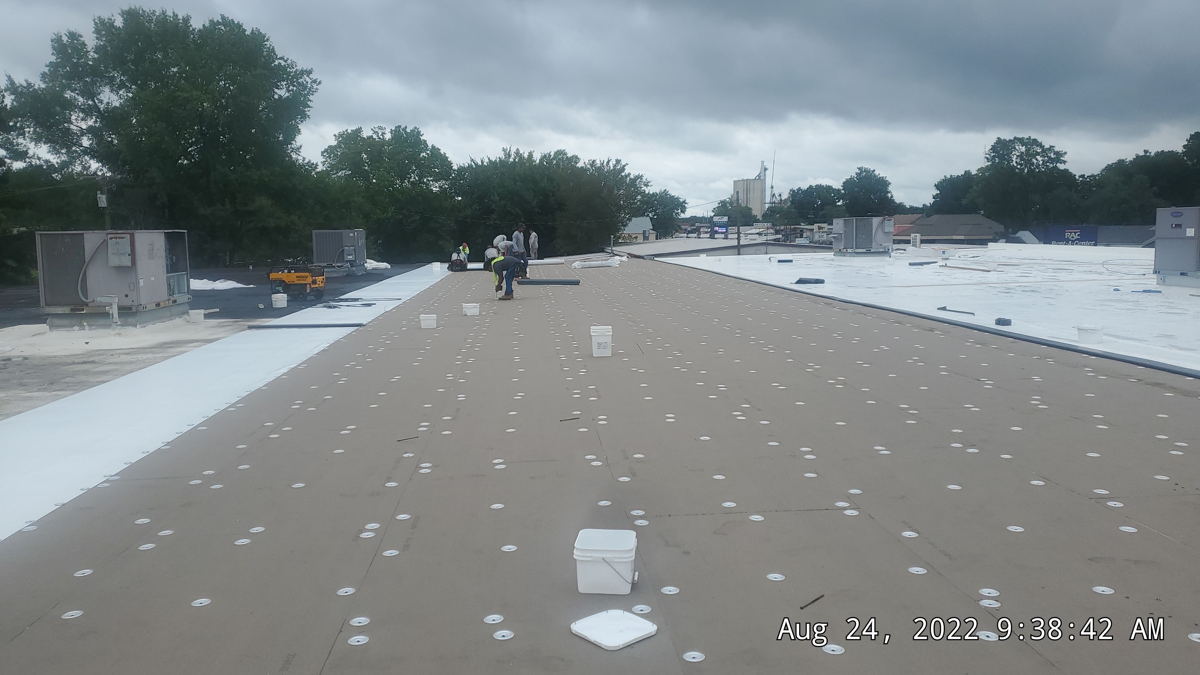Commercial Roofing Installation using 50 mil PVC by Hostetler Roofing