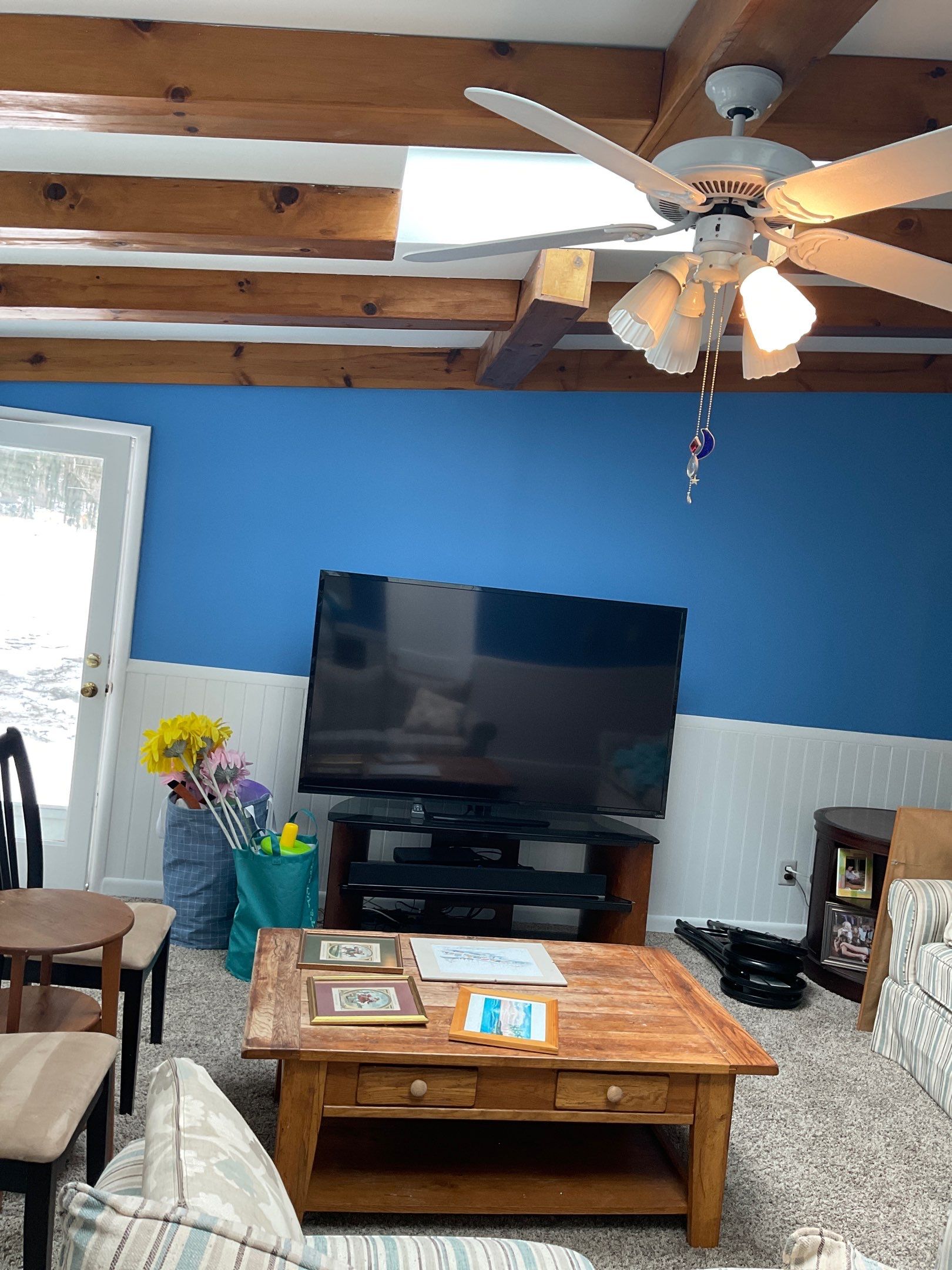 A Fresh Family Room Transformation with Sky Blue Walls by Groovy Hues
