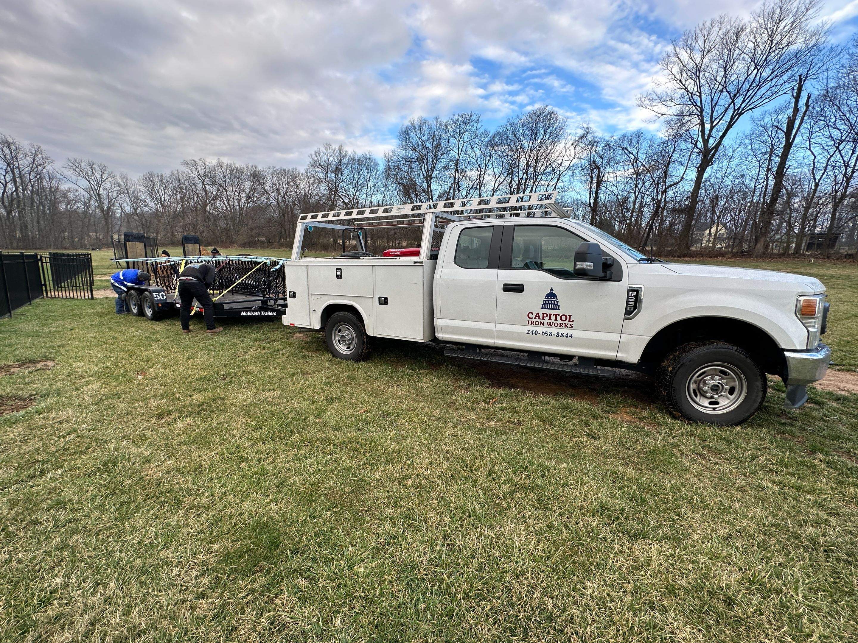 Ornamental Exterior Stair Railings – Custom Slate Surface Mount – Ijamsville, MD by Capitol Iron Works