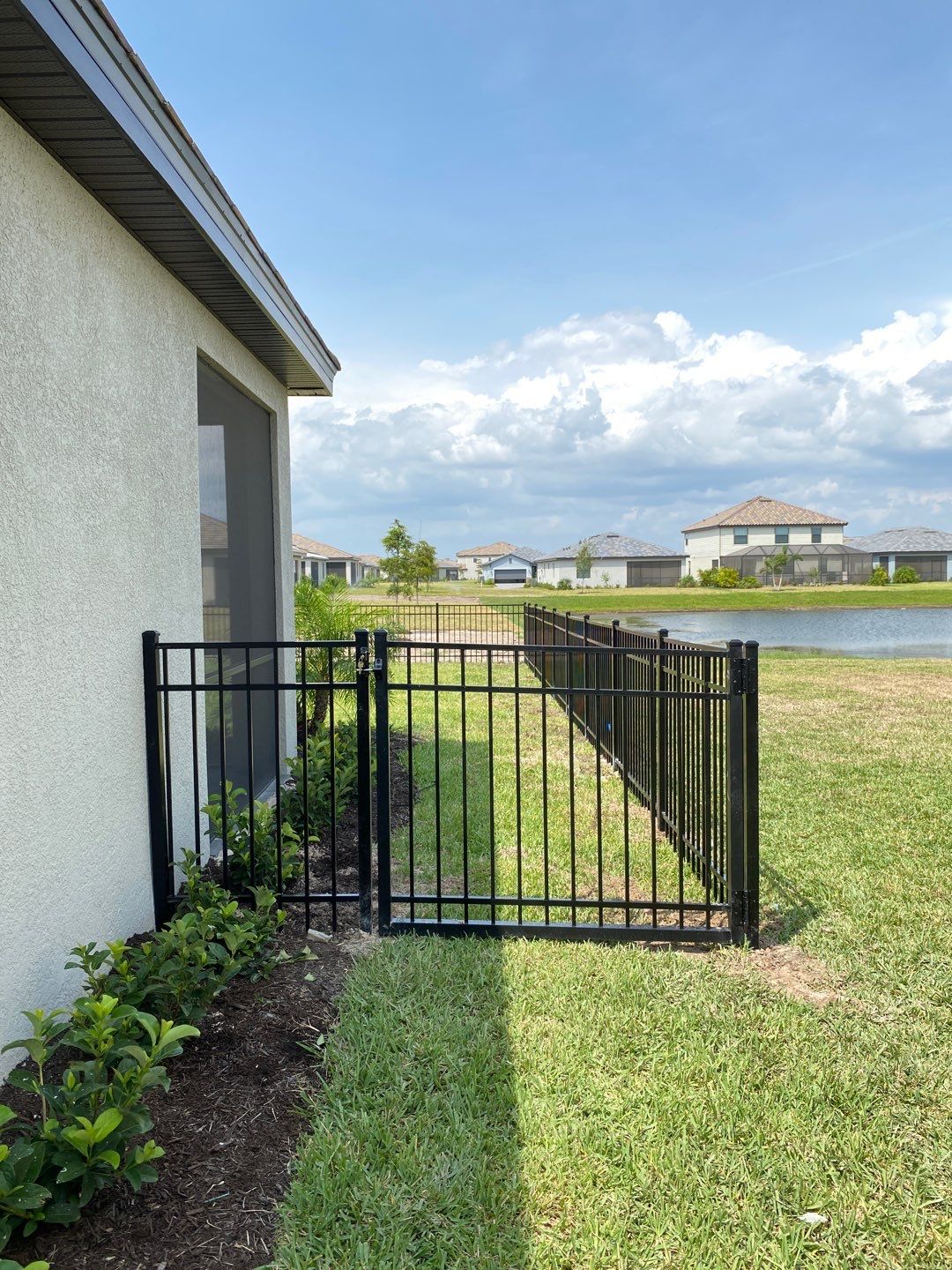 Aluminum Fence Installation using Black 3 Rail Aluminum Fence by Asap fence and gates, LLC