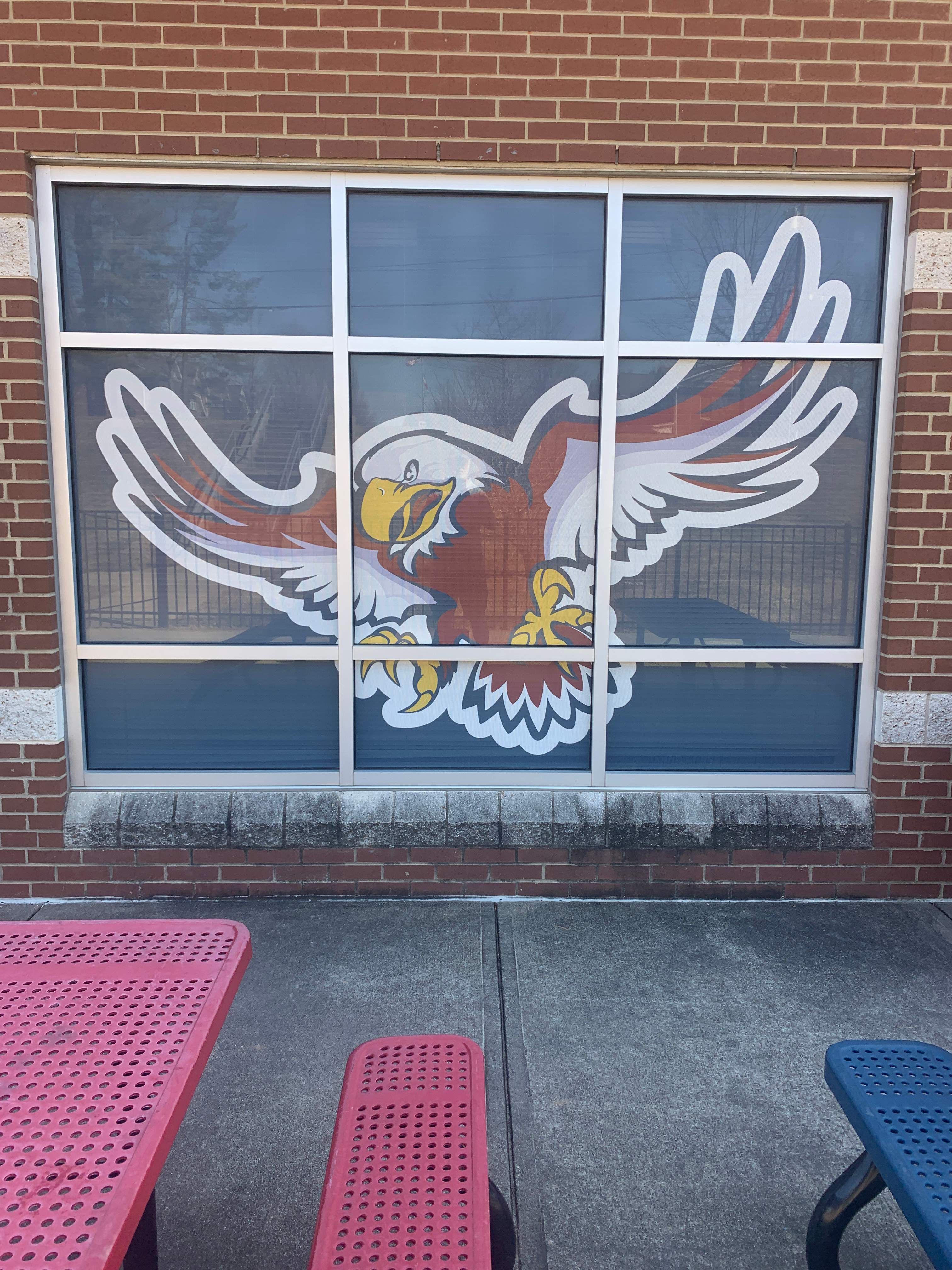 Elon Park Elementary - Window Safety Film Installation with Custom Graphics by QC Signs and Graphics