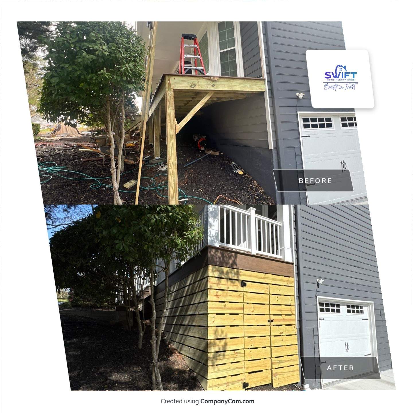 Front porch renovation by Swift Home Renovations