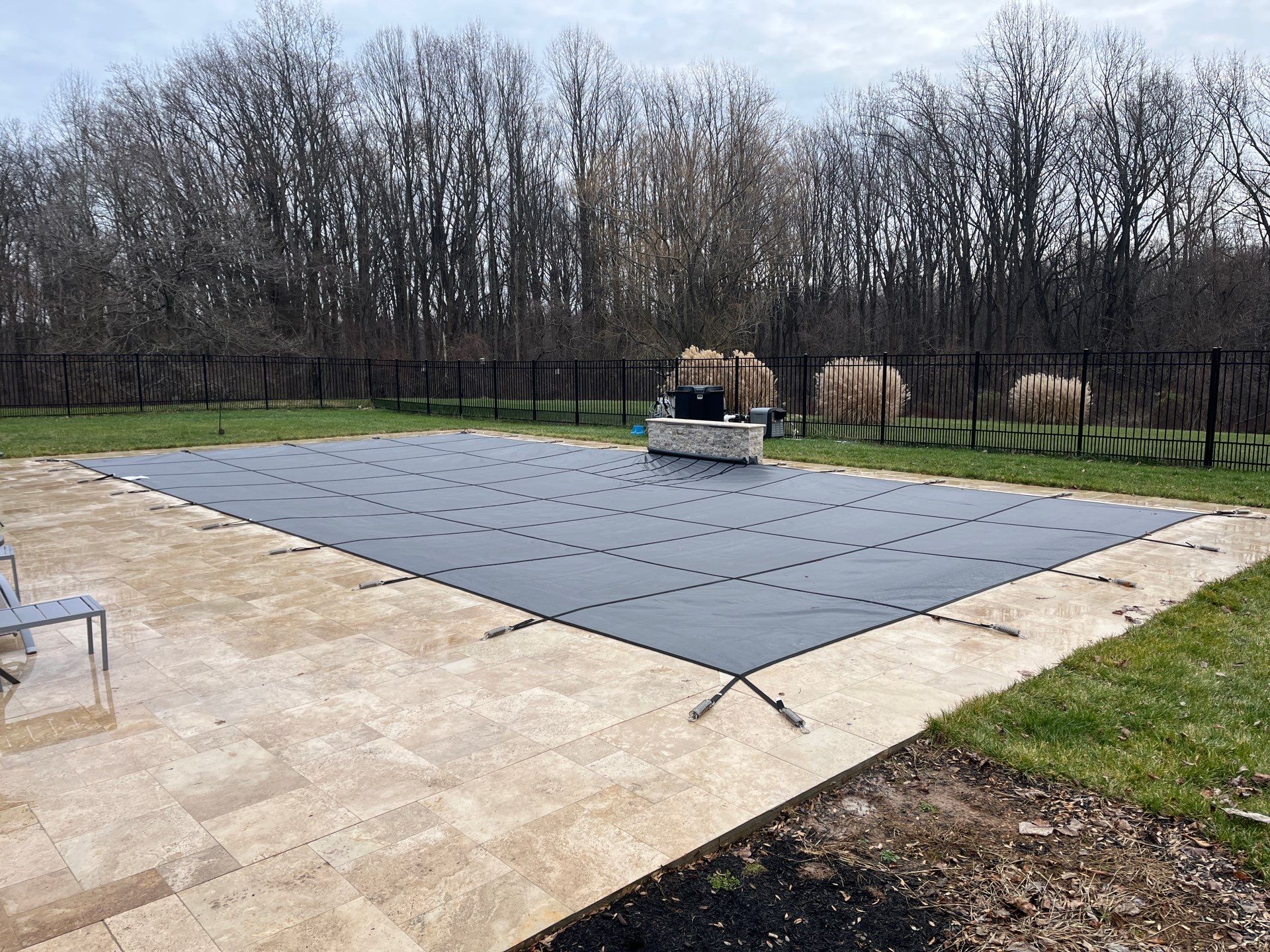 Gunite Pool w/ Raised Waterfall and Autocover  by Elysium Pools