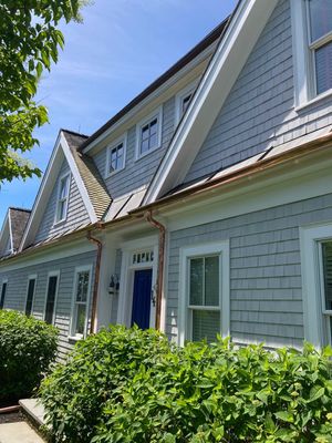 Buzzard's Bay Gutter Installation using 6" Half Round Copper Gutter