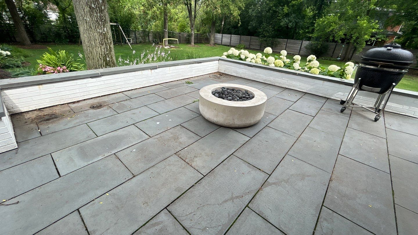 bluestone using Algaecide, soft wash soap by Northern Power Washing LLC.
