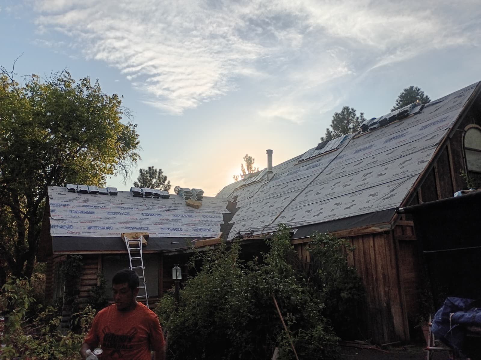 Architectural Shingle Roof Replacement for Boise Log Cabin Home by Olive Roofing