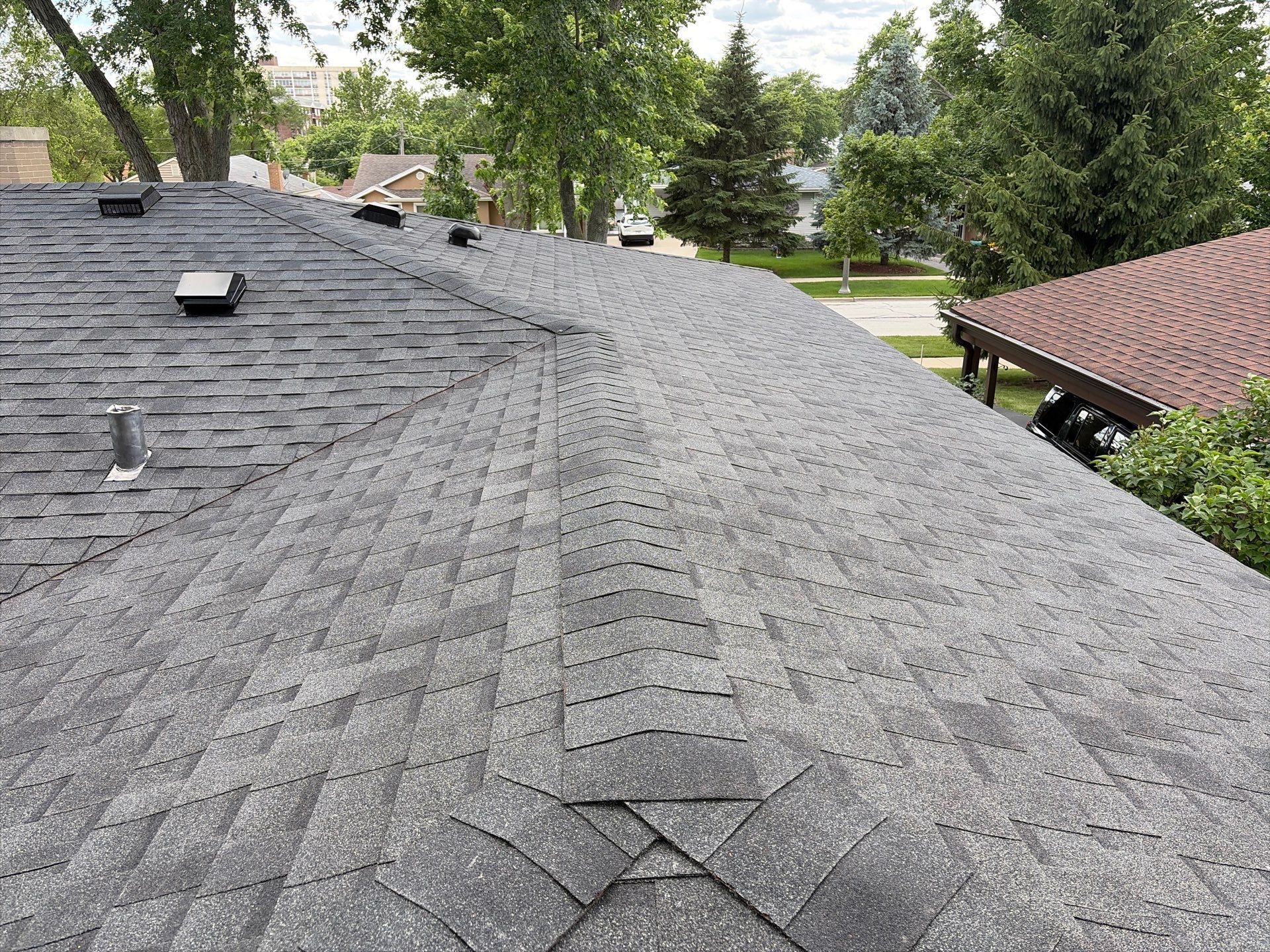 Full Architectural Shingle Roof Installation and Decking Repair in Lombard by Pro Home Services Inc