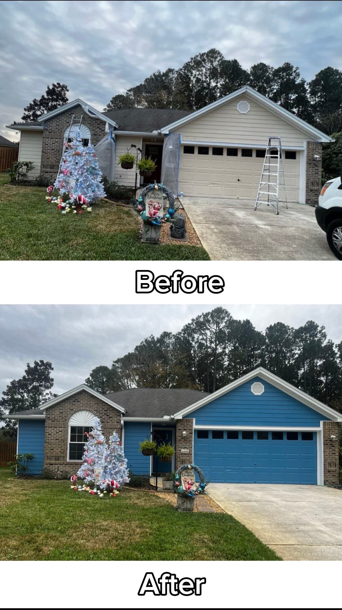 Jacksonville FL 32224 - Before and After Exterior Wood Repairs Project by A New Leaf Painting, LLC