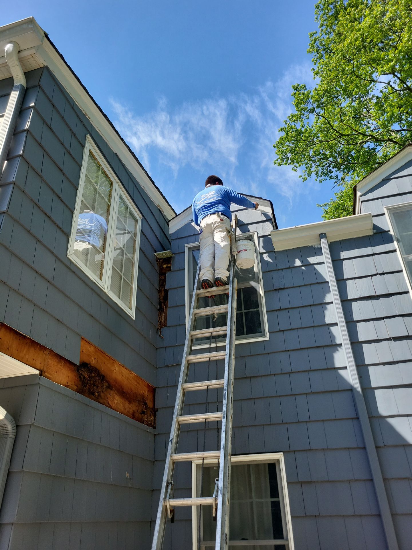 Exterior Painting and Cedar Shingle Siding Repair in Cedar Grove by Spectrum Painting, LLC