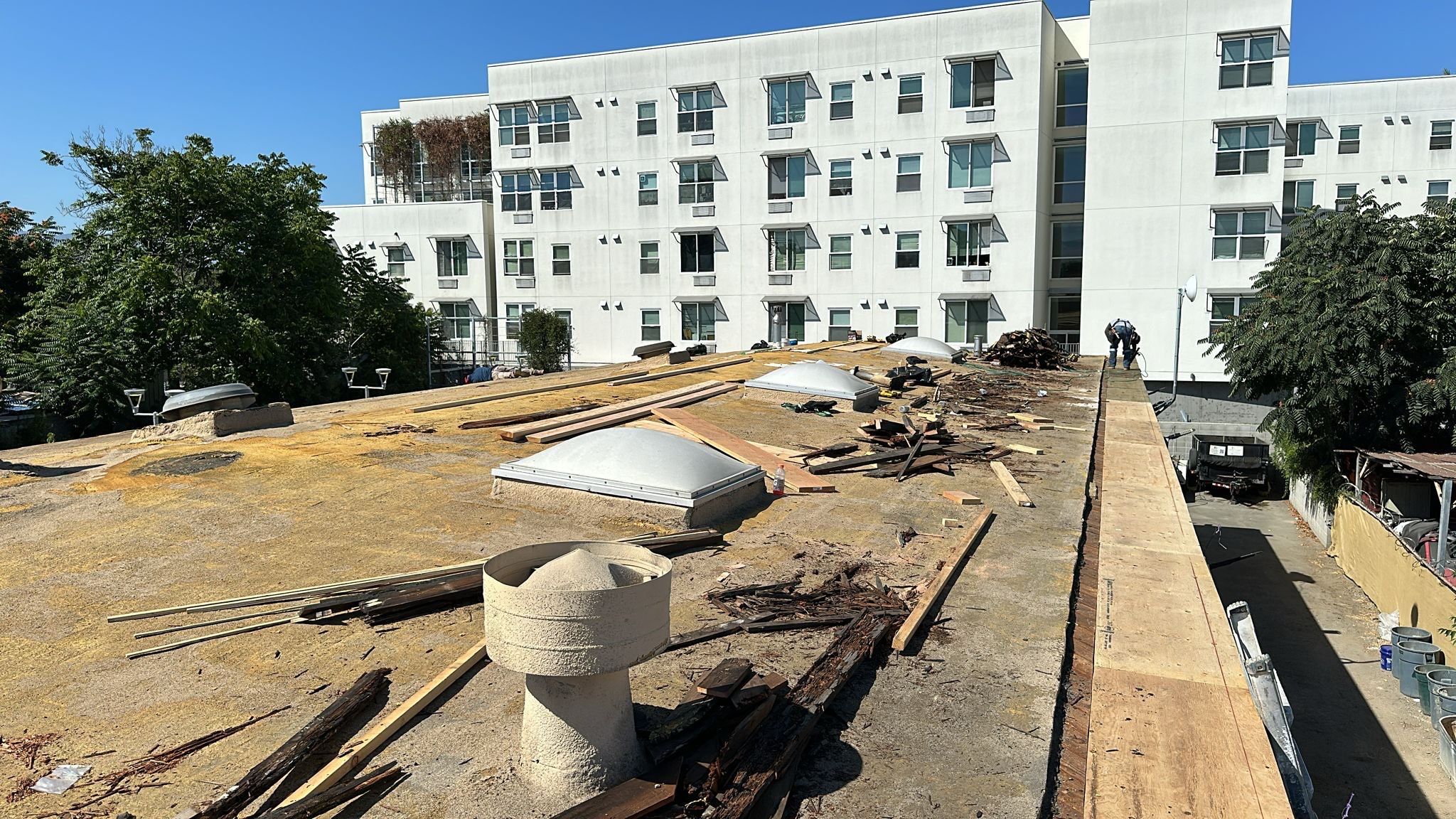 Foam Refurbish using Conklin Benchmark/PUMA XL coatings and spray foam by Straight Edge Roofing Inc