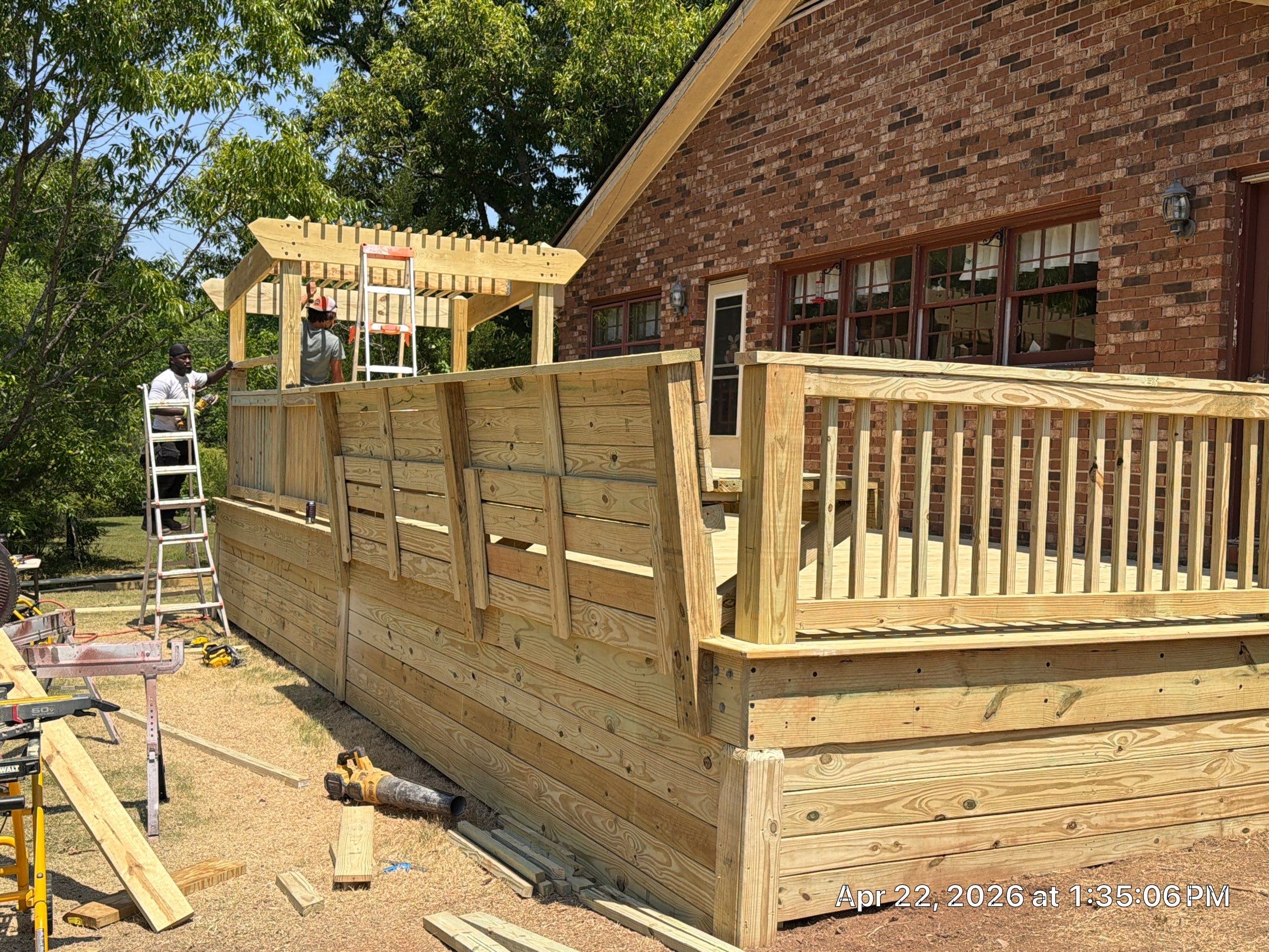 Custom Pressure-Treated Wood Deck and Pergola Build in Social Circle by PGP Surface Solutions, LLC