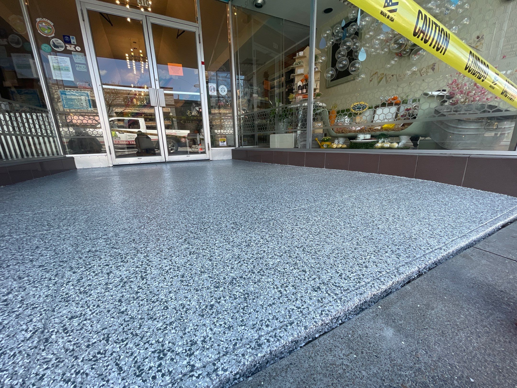 Commercial Floor Transformation using Slate Stone by Croc Coatings, LLC