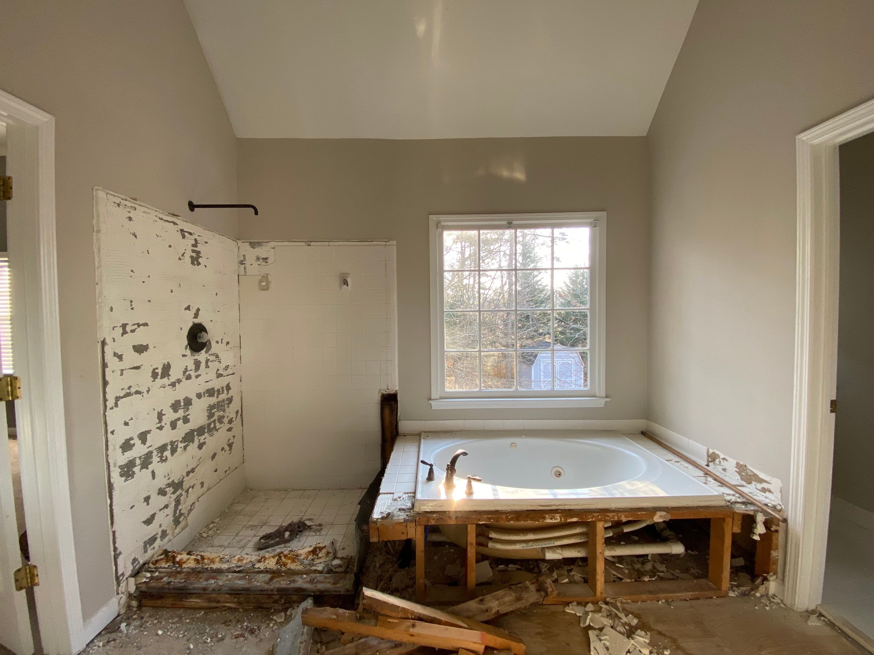 Modern Master Bathroom Remodel with Stacked Stone in Kennesaw by Swift Home Renovations