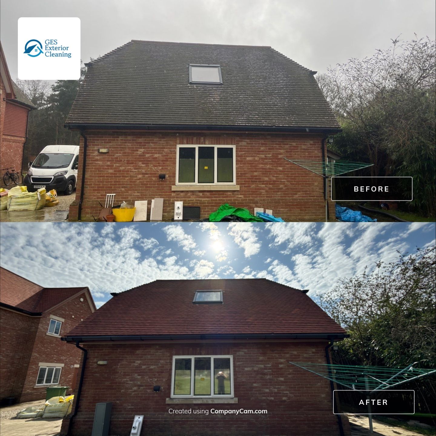 Roof Clean - Moss Removal - Gutter Clean using Honda 15lpm Low Pressure Washing Machine by Ges Exterior Cleaning ltd