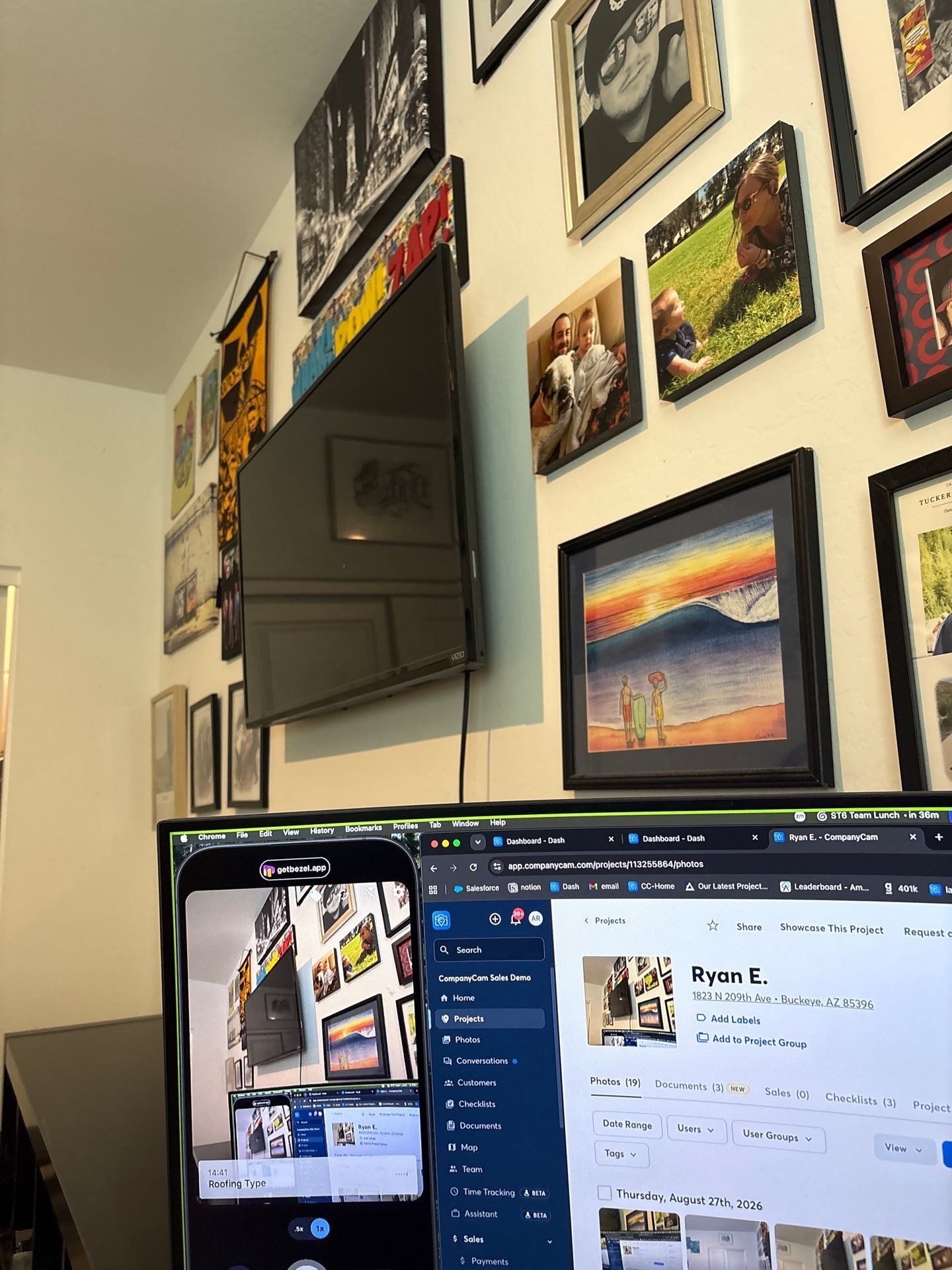 Residential TV Mounting and Media Wall Integration in Buckeye by CompanyCam Sales Demo