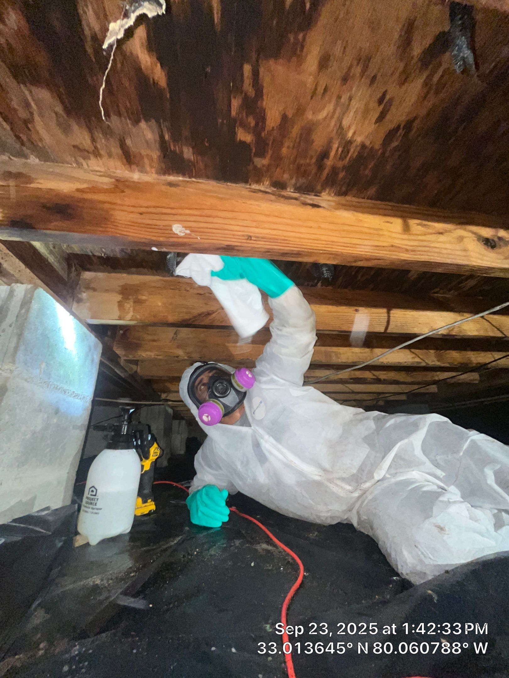 Crawlspace remediation & encapsulation with ductwork replacement by EAS Environmental, LLC.