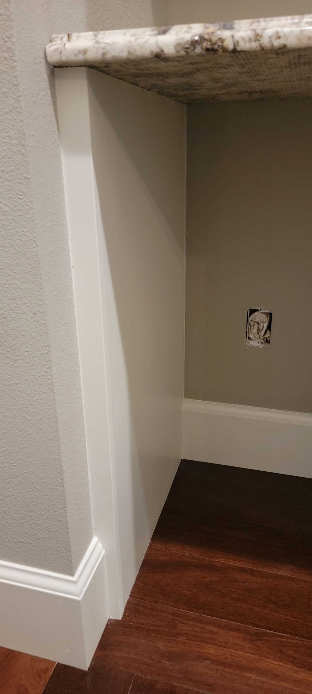 Closet transformation to coffee nook with custom shelves and LED lighting. by Crm Services Llc