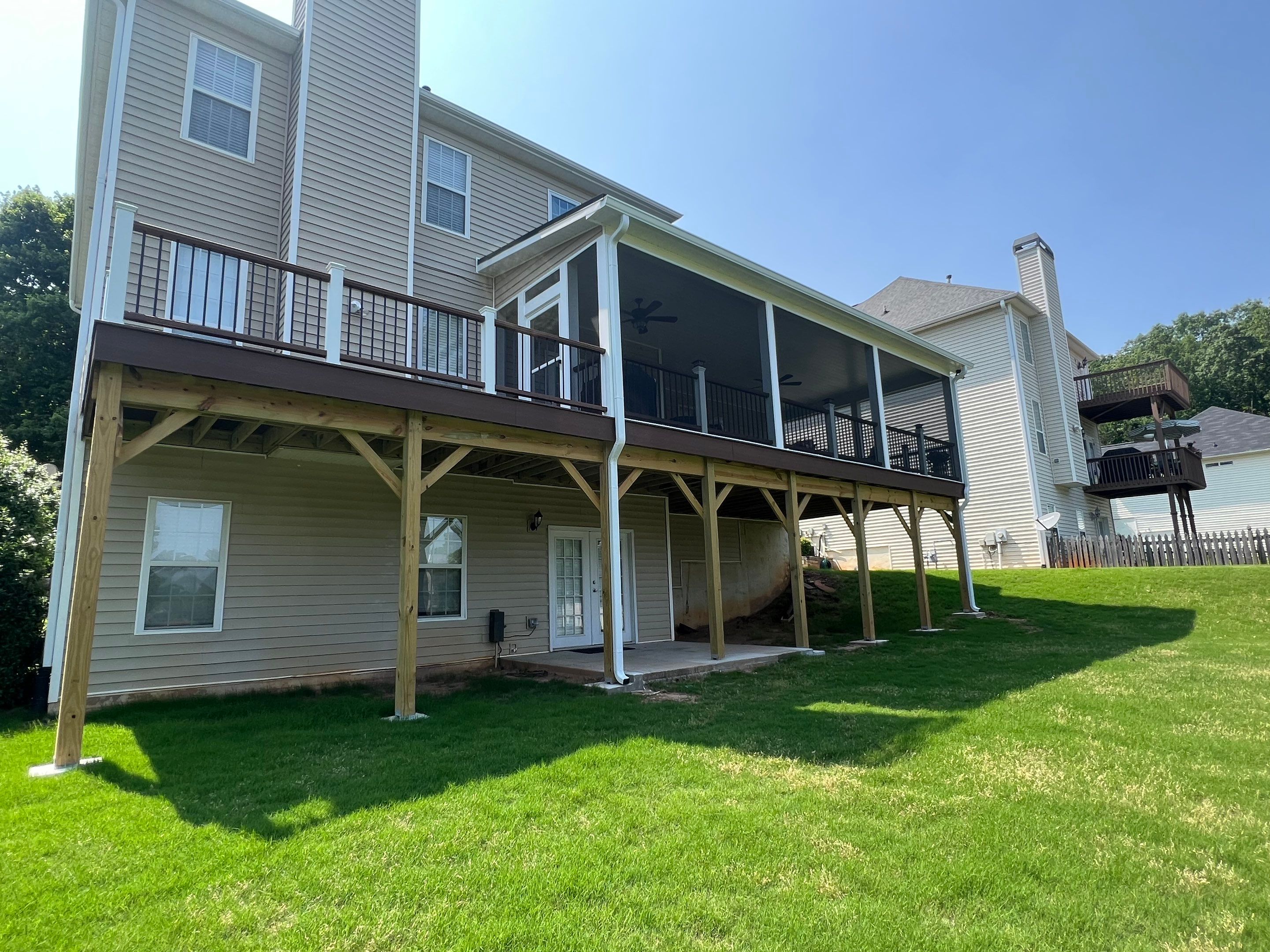 Elevated Screened-In Porch and Deck Construction in Mableton by Swift Home Renovations