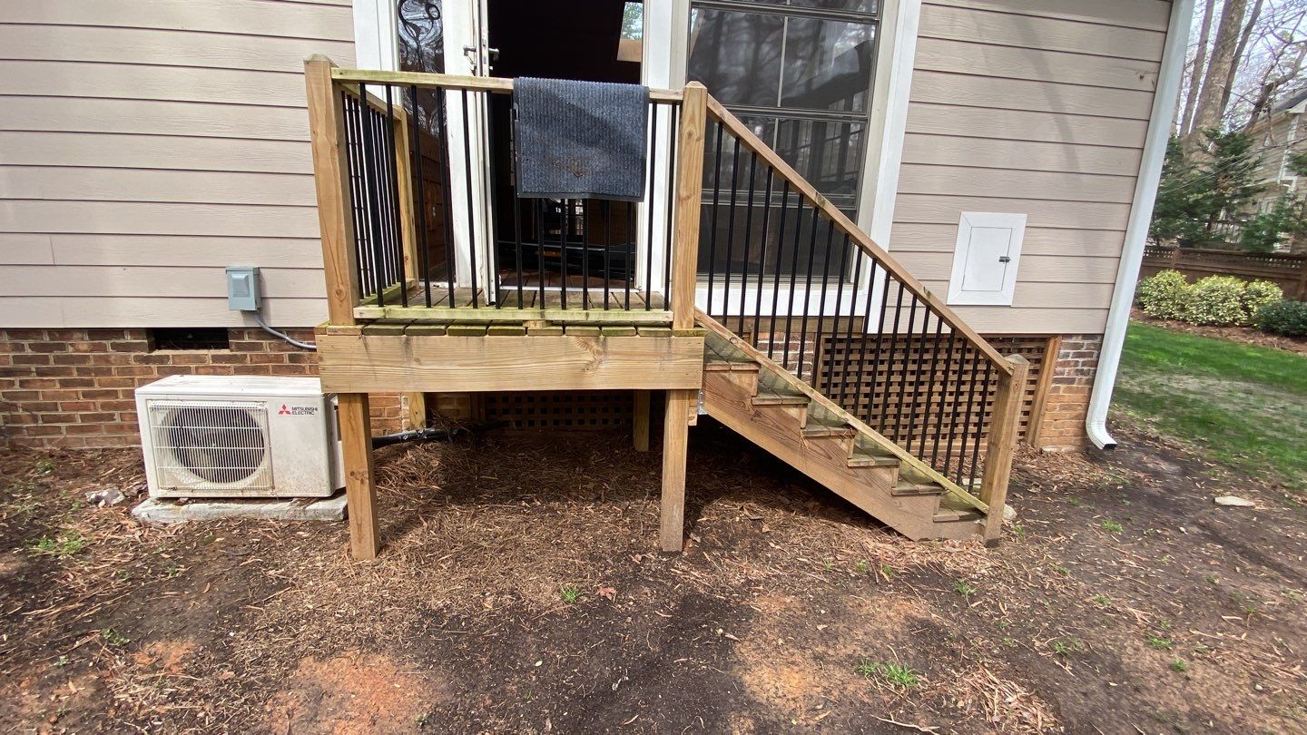Deck and Stamped Concrete Patio by DuraSeal